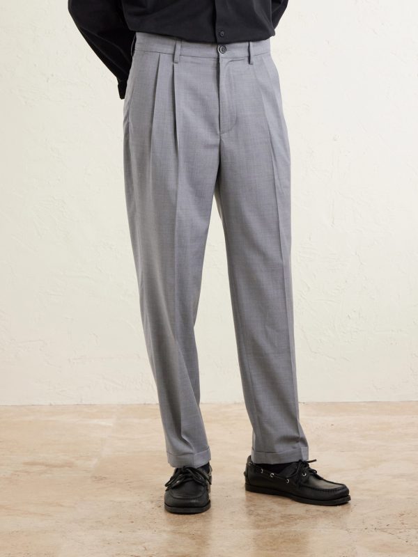 Straight-Leg Pleated Virgin Wool Suit Trousers - FR Straight-Leg Pleated Virgin Wool Suit Trousers - FR