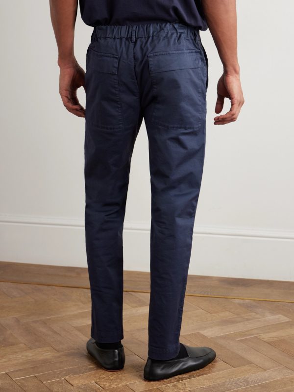 Tapered Stretch-Cotton Gabardine Trousers - BK