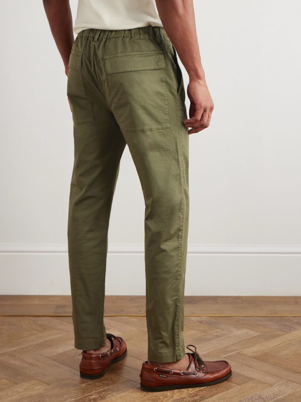 Tapered Stretch-Cotton Gabardine Trousers - BK