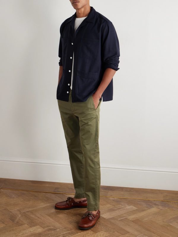 Tapered Stretch-Cotton Gabardine Trousers - OU