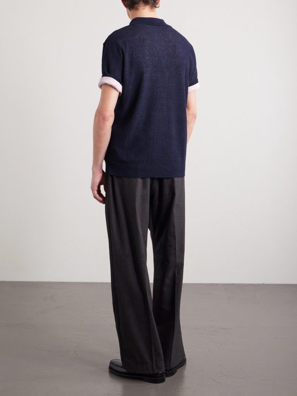 Waffle-Knit Linen and Cotton-Blend Shirt - BK