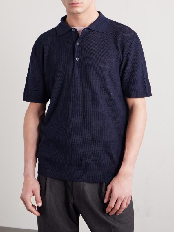 Waffle-Knit Linen and Cotton-Blend Shirt - FR