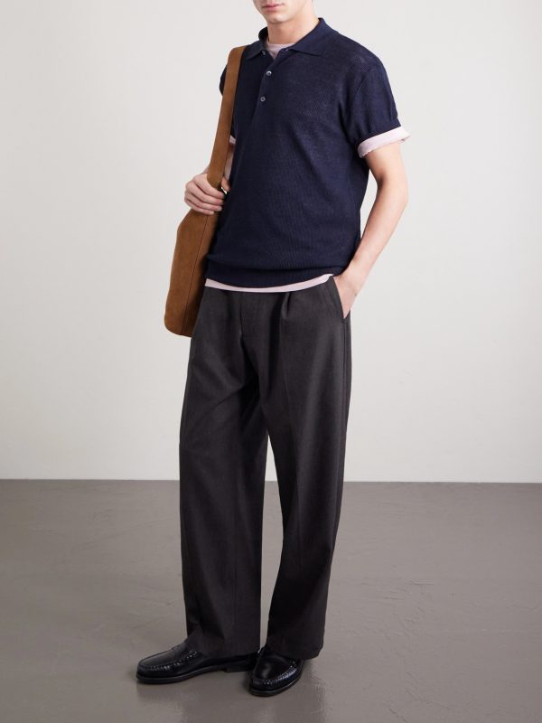 Waffle-Knit Linen and Cotton-Blend Shirt - OU