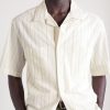 Cuban-Collar Garment-Dyed Striped Cotton-Poplin Shirt - CU Cuban-Collar Garment-Dyed Striped Cotton-Poplin Shirt - CU