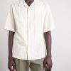 Cuban-Collar Garment-Dyed Striped Cotton-Poplin Shirt - FR Cuban-Collar Garment-Dyed Striped Cotton-Poplin Shirt - FR