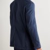 Slim-Fit Garment-Dyed Cotton-Blend Suit Jacket - BK