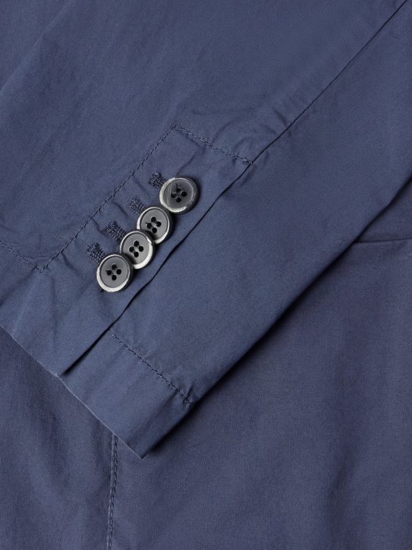 Slim-Fit Garment-Dyed Cotton-Blend Suit Jacket - CU