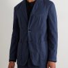 Slim-Fit Garment-Dyed Cotton-Blend Suit Jacket - FR