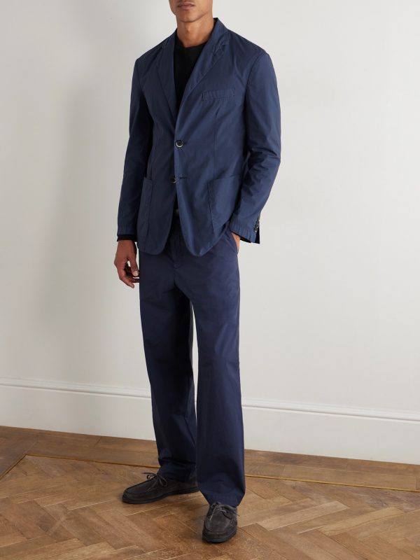 Slim-Fit Garment-Dyed Cotton-Blend Suit Jacket - OU