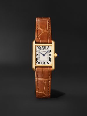 Tank Louis Cartier 29.5mm 18-Karat Gold and Alligator Watch, Ref. No. WGTA0342