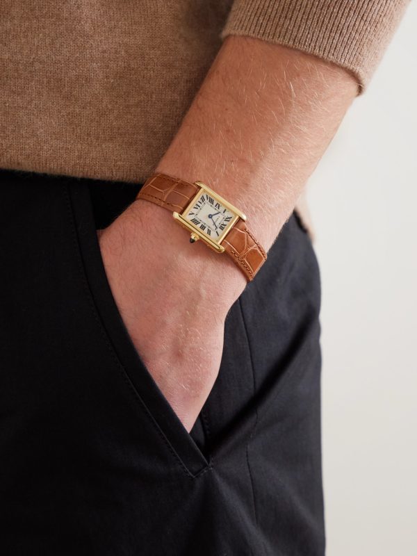 Tank Louis Cartier 29.5mm 18-Karat Gold and Alligator Watch, Ref. No. WGTA0342 - OU Tank Louis Cartier 29.5mm 18-Karat Gold and Alligator Watch, Ref. No. WGTA0342 - OU