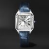 Santos-Dumont Large 43.5mm Stainless Steel and Alligator Watch, Ref. No. W2SA0085 Santos-Dumont Large 43.5mm Stainless Steel and Alligator Watch, Ref. No. W2SA0085