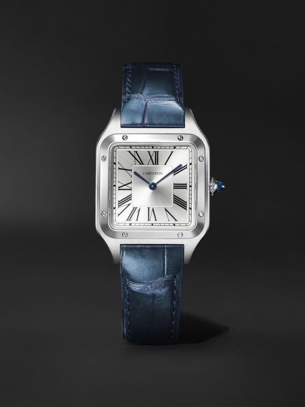 Santos-Dumont Large 43.5mm Stainless Steel and Alligator Watch, Ref. No. W2SA0085 Santos-Dumont Large 43.5mm Stainless Steel and Alligator Watch, Ref. No. W2SA0085