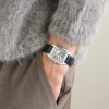 Santos-Dumont Large 43.5mm Stainless Steel and Alligator Watch, Ref. No. W2SA0085 - OU Santos-Dumont Large 43.5mm Stainless Steel and Alligator Watch, Ref. No. W2SA0085 - OU