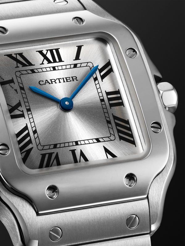 Santos de Cartier Small 34.5mm Stainless Steel Interchangeable and Leather Watch, Ref. No. WSSA0082 - CU