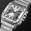 Santos de Cartier Small 34.5mm Stainless Steel Interchangeable and Leather Watch, Ref. No. WSSA0082 - FR