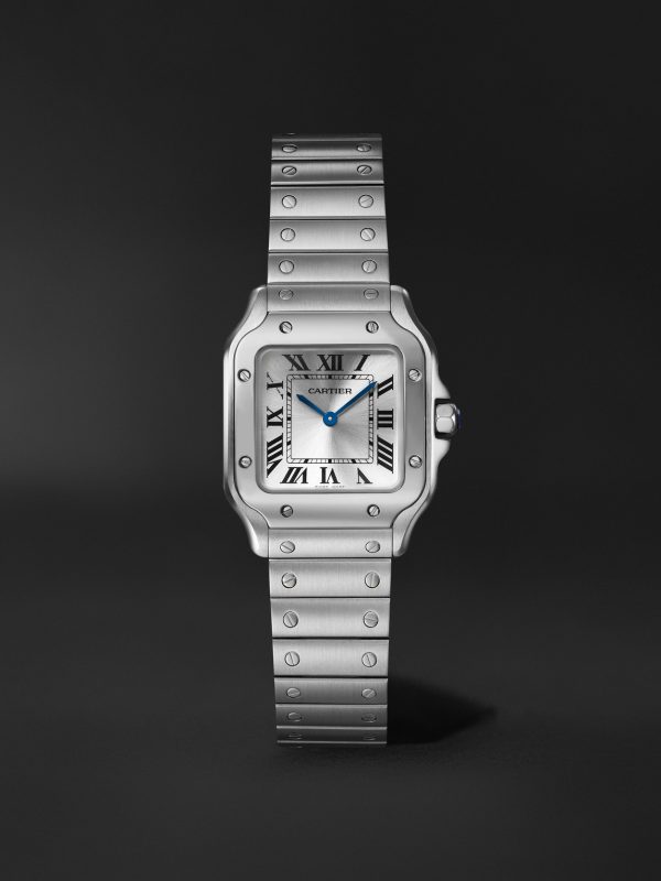 Santos de Cartier Small 34.5mm Stainless Steel Interchangeable and Leather Watch, Ref. No. WSSA0082