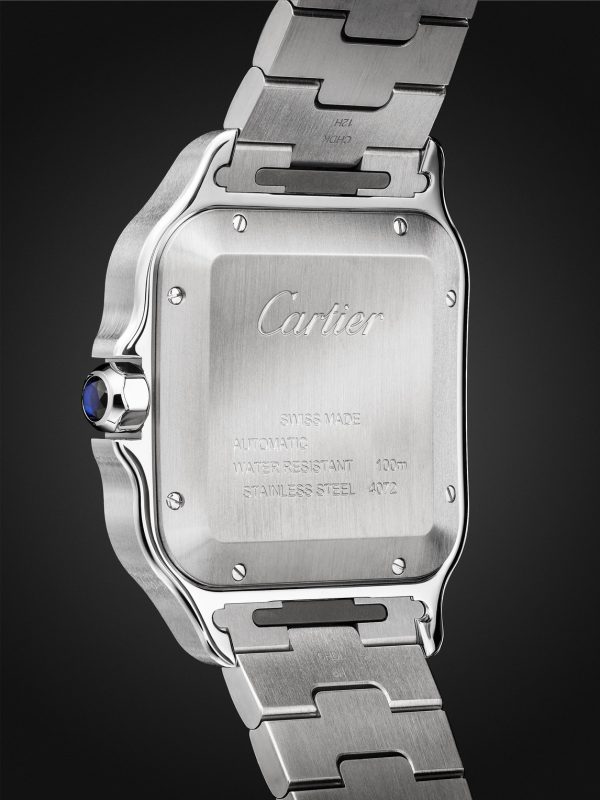Santos de Cartier Medium Automatic 35.1mm Interchangeable 18-Karat Gold, Stainless Steel and Leather Watch, Ref. No. W2SA0016 - BK Santos de Cartier Medium Automatic 35.1mm Interchangeable 18-Karat Gold, Stainless Steel and Leather Watch, Ref. No. W2SA0016 - BK