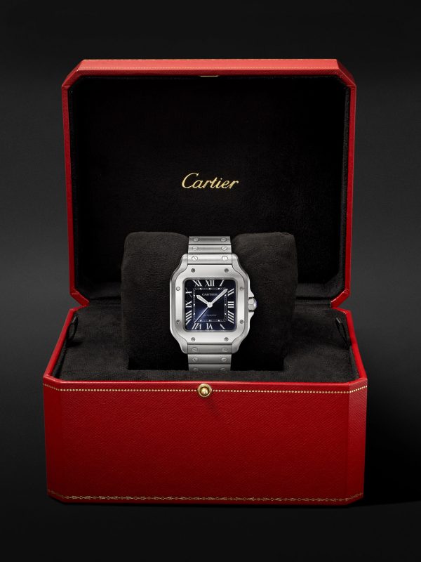 Santos de Cartier Automatic 35.1mm Interchangeable Stainless Steel and Alligator Watch, Ref. No. WSSA0063 - E3