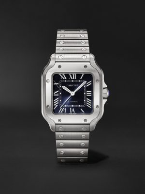 Santos de Cartier Automatic 35.1mm Interchangeable Stainless Steel and Alligator Watch, Ref. No. WSSA0063 Santos de Cartier Automatic 35.1mm Interchangeable Stainless Steel and Alligator Watch, Ref. No. WSSA0063
