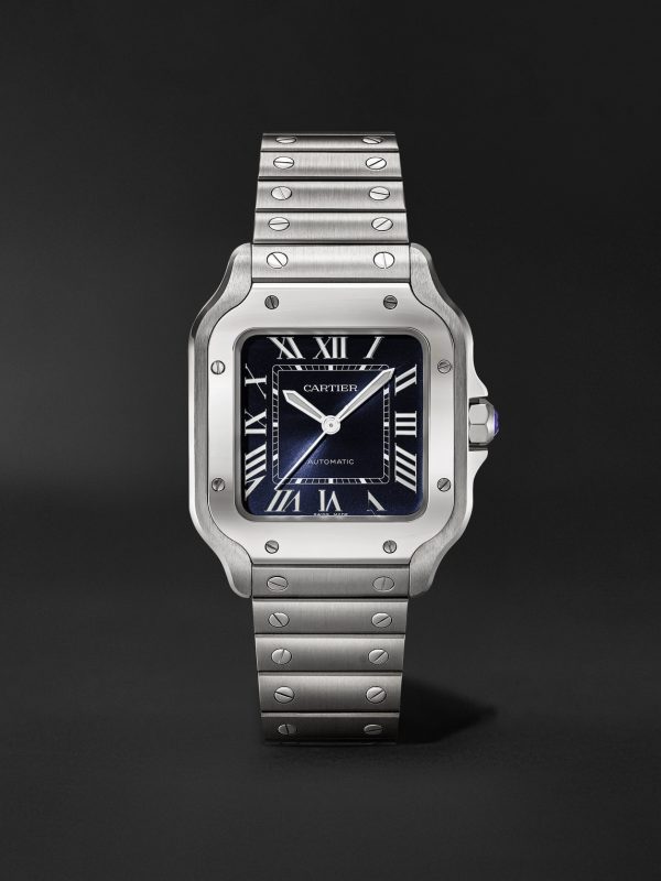 Santos de Cartier Automatic 35.1mm Interchangeable Stainless Steel and Alligator Watch, Ref. No. WSSA0063