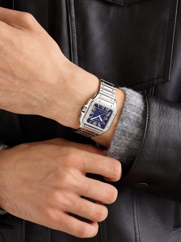 Santos de Cartier Automatic 35.1mm Interchangeable Stainless Steel and Alligator Watch, Ref. No. WSSA0063 - OU