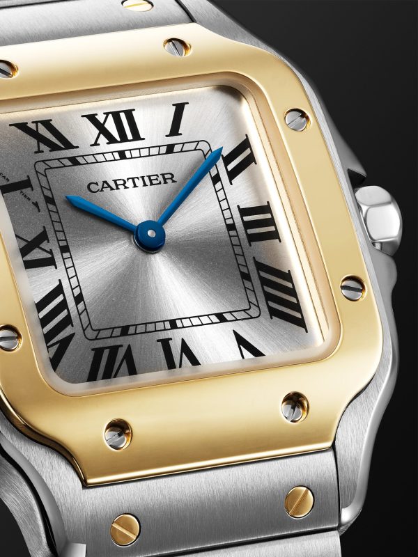 Santos de Cartier Small 34.5mm Interchangeable Stainless Steel, 18-Karat Gold and Leather Watch, Ref. No. W2SA0033 - CU Santos de Cartier Small 34.5mm Interchangeable Stainless Steel, 18-Karat Gold and Leather Watch, Ref. No. W2SA0033 - CU