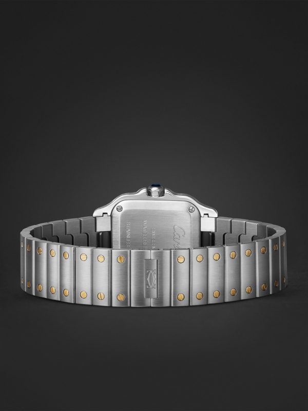Santos de Cartier Small 34.5mm Interchangeable Stainless Steel, 18-Karat Gold and Leather Watch, Ref. No. W2SA0033 - E2 Santos de Cartier Small 34.5mm Interchangeable Stainless Steel, 18-Karat Gold and Leather Watch, Ref. No. W2SA0033 - E2