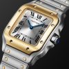 Santos de Cartier Small 34.5mm Interchangeable Stainless Steel, 18-Karat Gold and Leather Watch, Ref. No. W2SA0033 - FR Santos de Cartier Small 34.5mm Interchangeable Stainless Steel, 18-Karat Gold and Leather Watch, Ref. No. W2SA0033 - FR