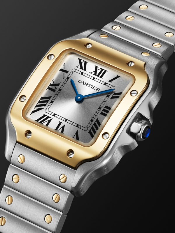 Santos de Cartier Small 34.5mm Interchangeable Stainless Steel, 18-Karat Gold and Leather Watch, Ref. No. W2SA0033 - FR Santos de Cartier Small 34.5mm Interchangeable Stainless Steel, 18-Karat Gold and Leather Watch, Ref. No. W2SA0033 - FR