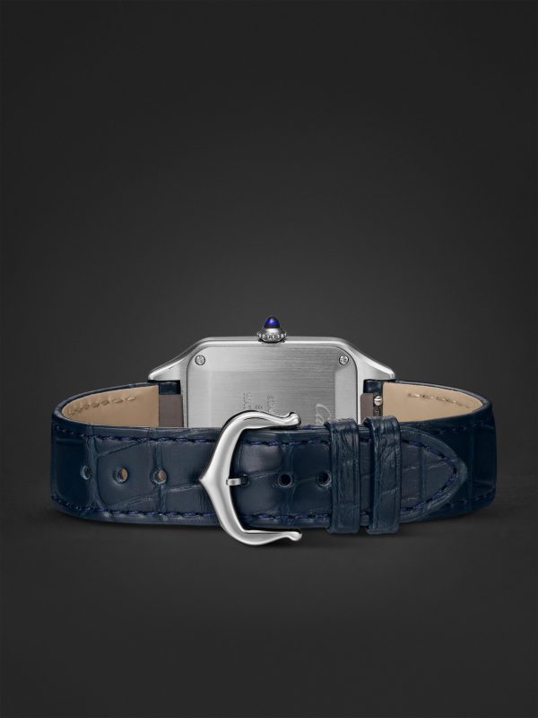 Santos-Dumont Small 38mm Stainless Steel and Alligator Watch, Ref. No. WSSA0086 - E2