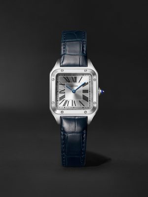 Santos-Dumont Small 38mm Stainless Steel and Alligator Watch, Ref. No. WSSA0086