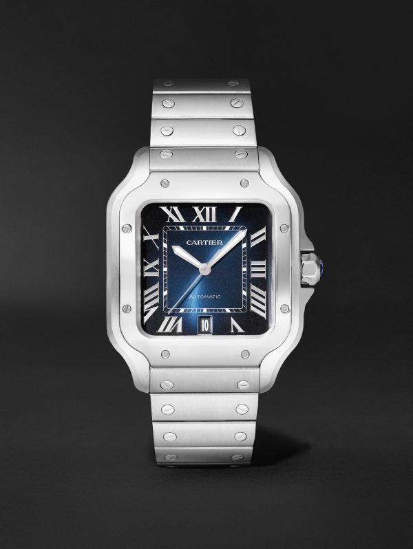 Santos de Cartier Automatic 39.8mm Interchangeable Steel and Alligator Watch, Ref. No. WSSA0071 Santos de Cartier Automatic 39.8mm Interchangeable Steel and Alligator Watch, Ref. No. WSSA0071