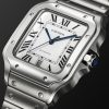 Santos Large Automatic 39.8mm Interchangeable Stainless Steel and Leather Watch, Ref. No. WSSA0018 - FR Santos Large Automatic 39.8mm Interchangeable Stainless Steel and Leather Watch, Ref. No. WSSA0018 - FR