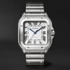 Santos Large Automatic 39.8mm Interchangeable Stainless Steel and Leather Watch, Ref. No. WSSA0018 Santos Large Automatic 39.8mm Interchangeable Stainless Steel and Leather Watch, Ref. No. WSSA0018
