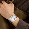 Santos Large Automatic 39.8mm Interchangeable Stainless Steel and Leather Watch, Ref. No. WSSA0018 - OU Santos Large Automatic 39.8mm Interchangeable Stainless Steel and Leather Watch, Ref. No. WSSA0018 - OU