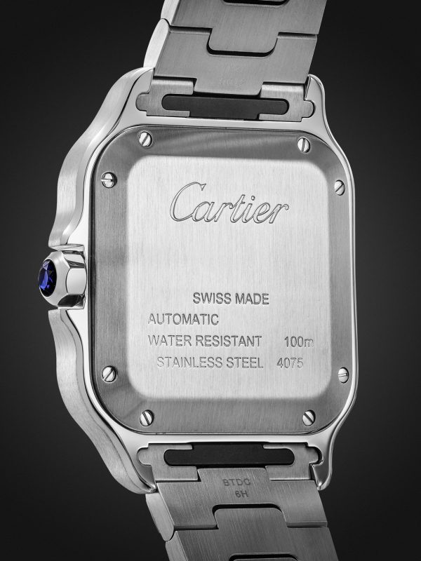 Santos Automatic Medium 41.9mm Interchangeable Stainless Steel and Alligator Watch, Ref. No. WSSA0061 - BK