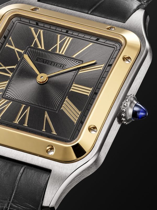 Santos-Dumont Large 43.5mm 18-Karat Gold, Stainless Steel and Alligator Watch, Ref. No. W2SA0036 - CU Santos-Dumont Large 43.5mm 18-Karat Gold, Stainless Steel and Alligator Watch, Ref. No. W2SA0036 - CU