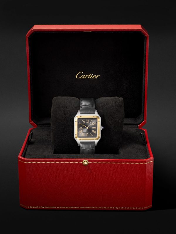 Santos-Dumont Large 43.5mm 18-Karat Gold, Stainless Steel and Alligator Watch, Ref. No. W2SA0036 - E3 Santos-Dumont Large 43.5mm 18-Karat Gold, Stainless Steel and Alligator Watch, Ref. No. W2SA0036 - E3