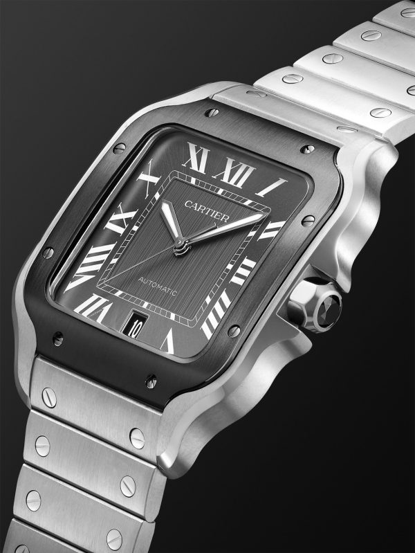 Santos de Cartier Automatic 39.8mm Interchangeable Steel and Rubber Watch, Ref. No. WSSA0037 - FR Santos de Cartier Automatic 39.8mm Interchangeable Steel and Rubber Watch, Ref. No. WSSA0037 - FR