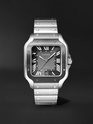Santos de Cartier Automatic 39.8mm Interchangeable Steel and Rubber Watch, Ref. No. WSSA0037 Santos de Cartier Automatic 39.8mm Interchangeable Steel and Rubber Watch, Ref. No. WSSA0037