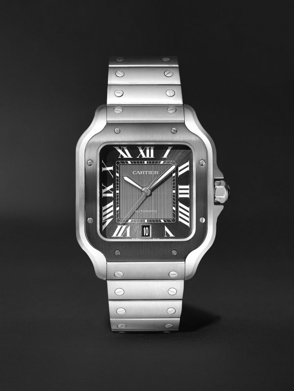 Santos de Cartier Automatic 39.8mm Interchangeable Steel and Rubber Watch, Ref. No. WSSA0037 Santos de Cartier Automatic 39.8mm Interchangeable Steel and Rubber Watch, Ref. No. WSSA0037