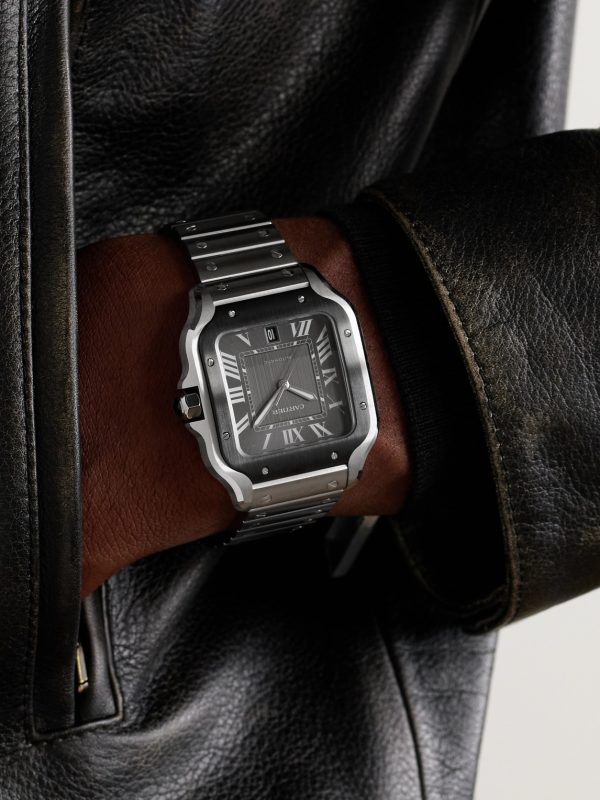 Santos de Cartier Automatic 39.8mm Interchangeable Steel and Rubber Watch, Ref. No. WSSA0037 - OU Santos de Cartier Automatic 39.8mm Interchangeable Steel and Rubber Watch, Ref. No. WSSA0037 - OU