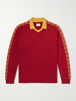 Ribbed Cotton Polo Sweater