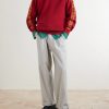 Ribbed Cotton Polo Sweater - OU Ribbed Cotton Polo Sweater - OU