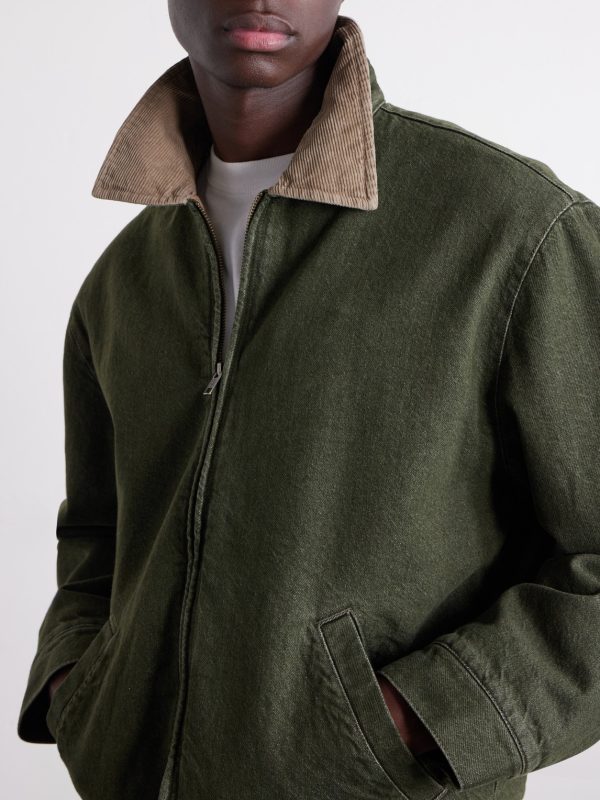 Corduroy-Trimmed Denim Jacket - CU Corduroy-Trimmed Denim Jacket - CU
