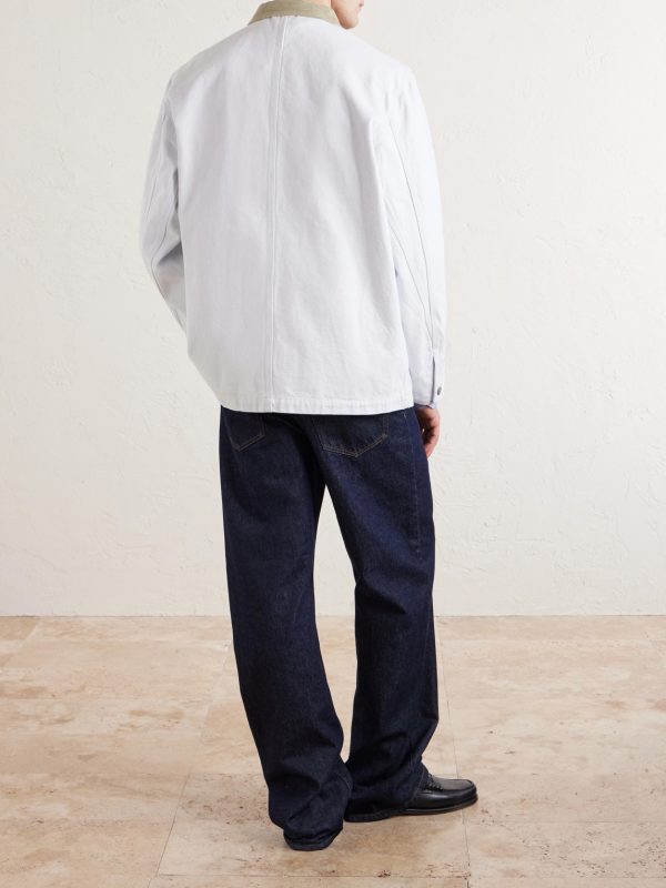 Corduroy-Trimmed Denim Jacket - BK