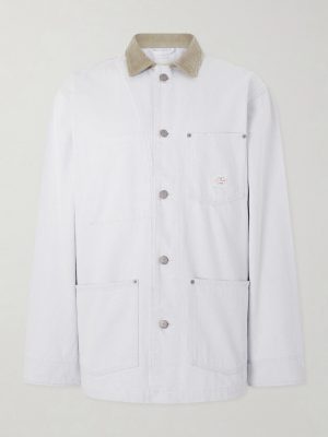 Corduroy-Trimmed Denim Jacket