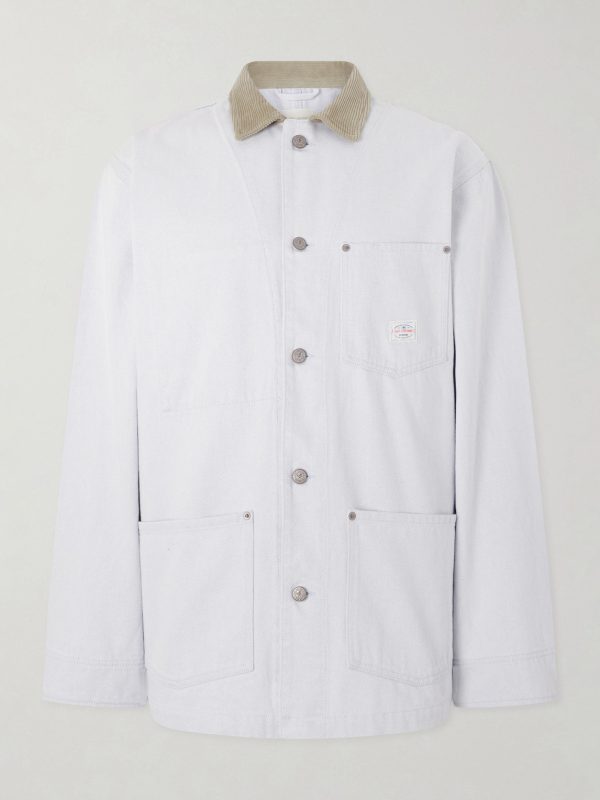 Corduroy-Trimmed Denim Jacket