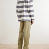 Striped Cotton-Jersey Polo Sweater - BK Striped Cotton-Jersey Polo Sweater - BK